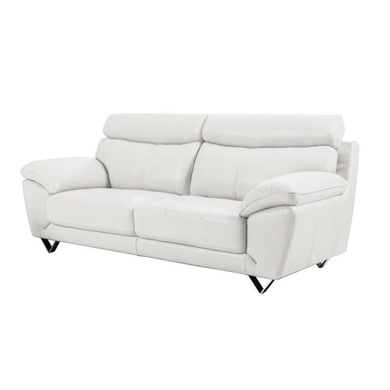 EK078 White Color With Italian Leather Sofa