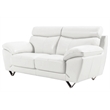 EK078 White Color With Italian Leather Loveseat