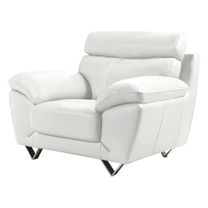 EK078 White Color With Italian Leather Chair