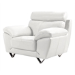 EK078 White Color With Italian Leather Chair