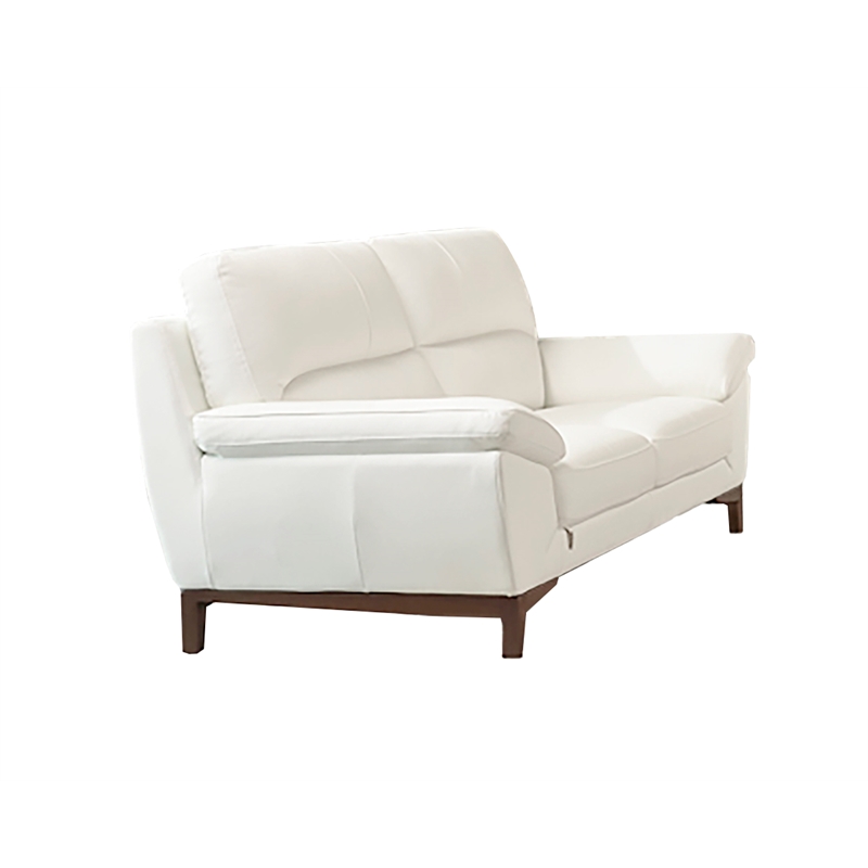 EK080 White Color With Italian Leather Loveseat