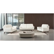 EK080 White Color With Italian Leather Loveseat