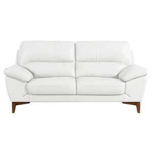EK080 White Color With Italian Leather Loveseat