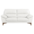 EK080 White Color With Italian Leather Loveseat