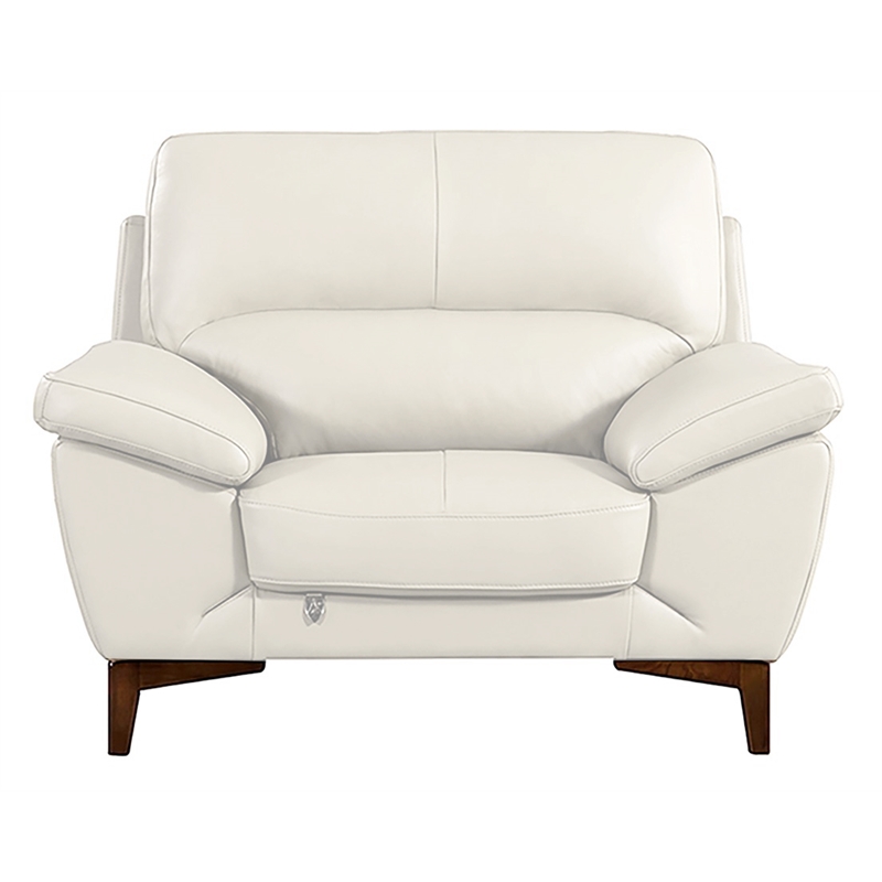 EK080 White Color With Italian Leather Chair