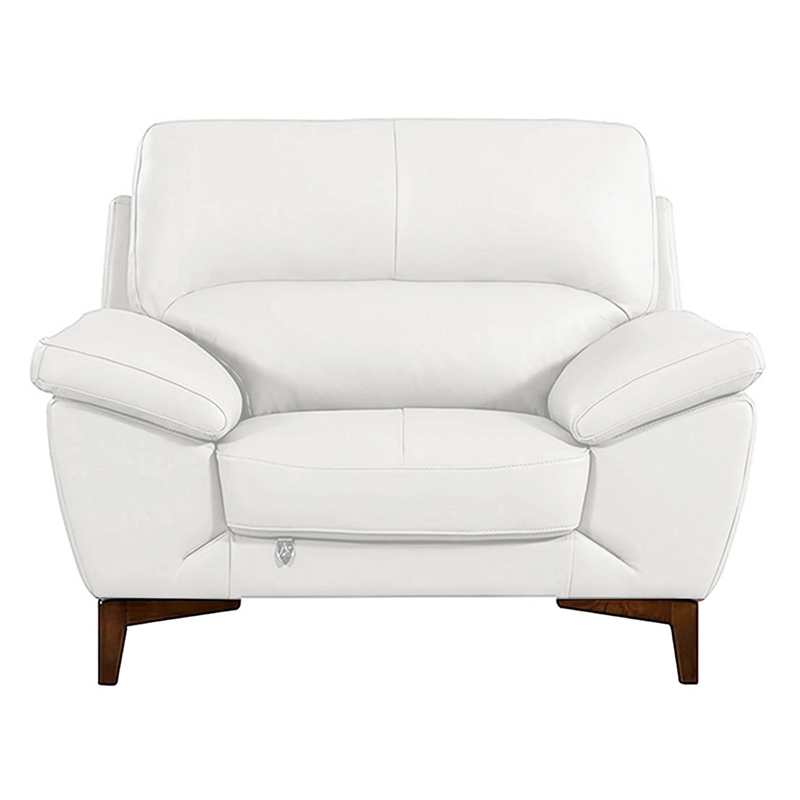 EK080 White Color With Italian Leather Chair