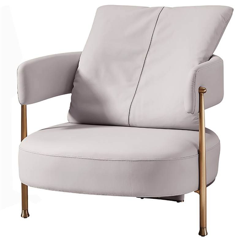 American Eagle Design EK-Y1010 Modern Pinkish Gray Top Grain Leather Accent Chair