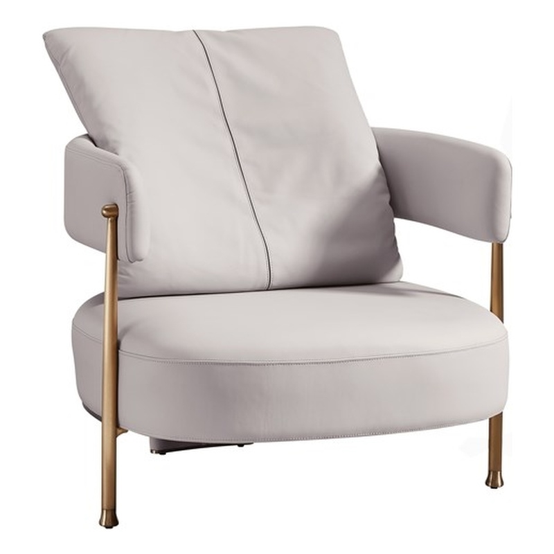 American Eagle Design EK-Y1010 Modern Pinkish Gray Top Grain Leather Accent Chair