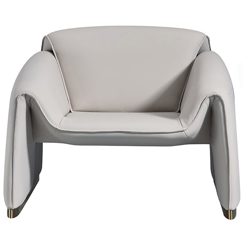American Eagle Design EK-Y1011-LG Contemporary Chic Light Gray Leather Accent Chair