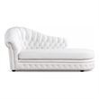 AE-L500L White Color Faux Leather Right Facing Chaise Lounge