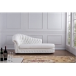 AE-L500L White Color Faux Leather Right Facing Chaise Lounge