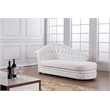 AE-L500L White Color Faux Leather Right Facing Chaise Lounge