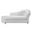 AE-L500R White Color Faux Leather Left Facing Chaise Lounge