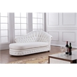 AE-L500R White Color Faux Leather Left Facing Chaise Lounge