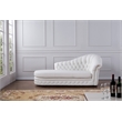 AE-L500R White Color Faux Leather Left Facing Chaise Lounge