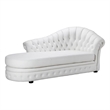 AE-L500R White Color Faux Leather Left Facing Chaise Lounge
