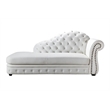 AE-L501R White Color Faux Leather Left Facing Chaise Lounge