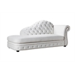 AE-L501R White Color Faux Leather Left Facing Chaise Lounge