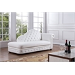 AE-L501R White Color Faux Leather Left Facing Chaise Lounge