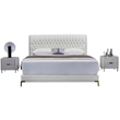 B-Y2011-Q Top Grain Genuine Leather Queen Sized Bed