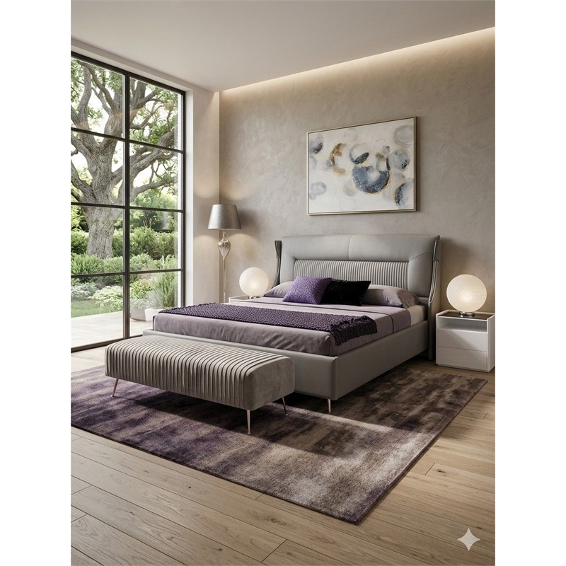 OT-Z001 Upholstered Gray Ottoman