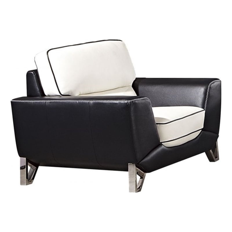 EK026 White and Black Italian Leather Chair