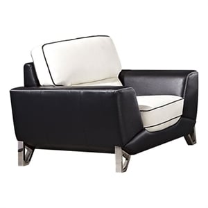 EK026 White and Black Italian Leather Chair