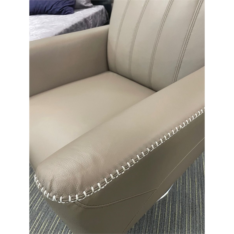 EK-CH538 Dark Tan Genuine Leather Swivel Chair