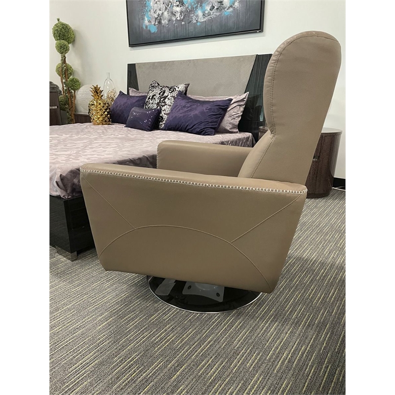 EK-CH538 Dark Tan Genuine Leather Swivel Chair
