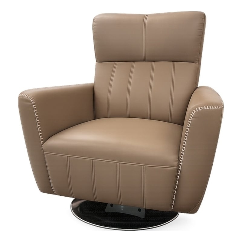 EK-CH538 Dark Tan Genuine Leather Swivel Chair