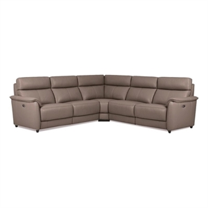 EK-LH185 Dark Gray Top-grain Cow Hide Electric Modular Recliner Sectional