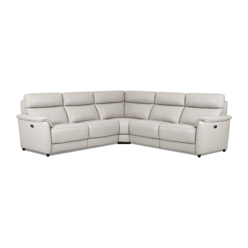 EK-LH185 Light Gray Top-grain Cow Hide Electric Modular Recliner Sectional