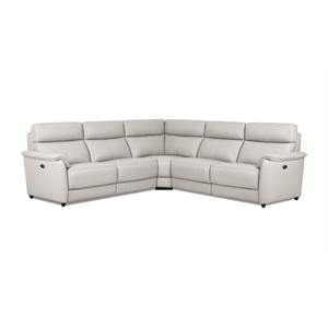 EK-LH185 Light Gray Top-grain Cow Hide Electric Modular Recliner Sectional