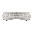 EK-LH185 Light Gray Top-grain Cow Hide Electric Modular Recliner Sectional