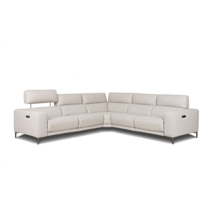 EK-LH169 Light Gray Top-grain Cow Hide Electric Modular Recliner Sectional