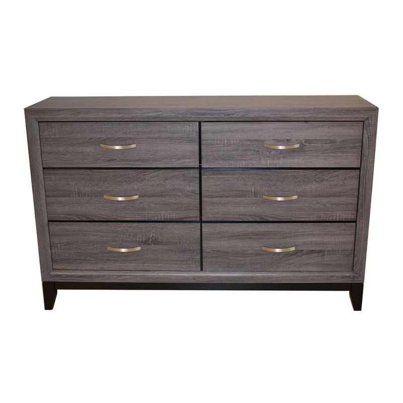 Sierra Contemporary Dresser Made with Wood in Gray Color