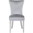 Eva 2 Piece Stainless Steel Legs Chair Finish with Velvet Fabric in Silver