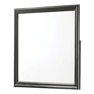 Modern Brooklyn Portrait Shape Mirror made with Wood in Gray