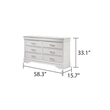 Brooklyn Modern 6 Drawer Dresser made with Wood in White