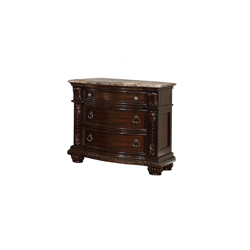 Roma Traditional King 5 Pc Bedroom set made with Wood in Dark Walnut