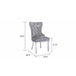 Simba Stainless Steel 2 Piece Chair Finish with Velvet Fabric in Light Gray