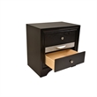Matrix Traditional Style 2 Drawer Nightstand In Black Color made with Wood
