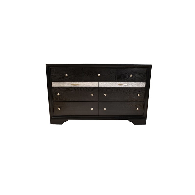 Matrix Traditional Style King 4 PC Storage Bedroom Set in Black made with Wood