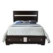 Matrix Traditional Style King 4 PC Storage Bedroom Set in Black made with Wood