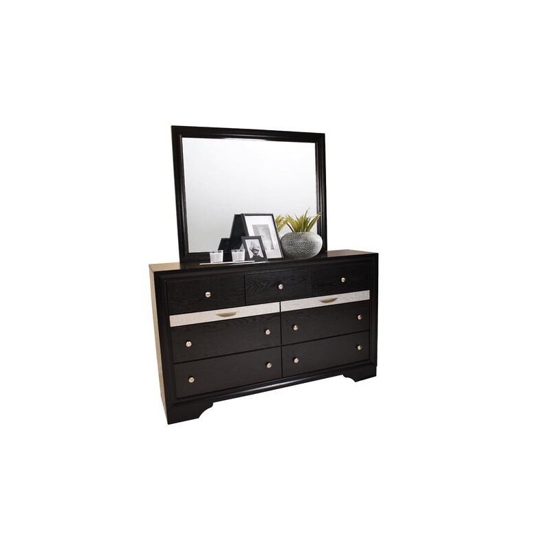 Matrix Traditional Style King 4 PC Storage Bedroom Set in Black made with Wood