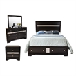 Matrix Traditional Style Queen 5 PC Storage Bedroom Set in Black made with Wood