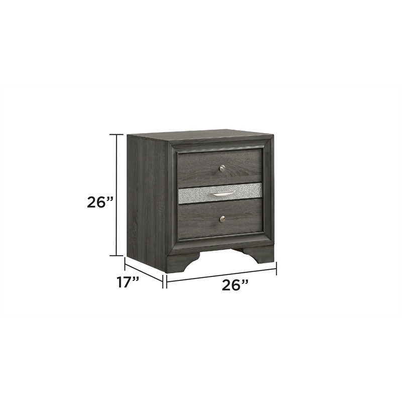 Matrix Traditional Style King 5 PC Storage Bedroom Set in Black made with Wood