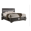 Matrix Traditional Wood King Storage Bed in Gray