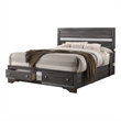 Matrix Traditional Wood King Storage Bed in Gray