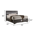 Matrix Traditional Wood King Storage Bed in Gray